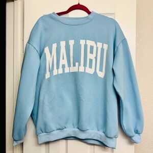 Light Blue 'Malibu' Crew neck Sweatshirt size Small